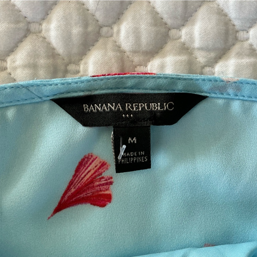 Banana Republic Blue Floral Tank Cami Top M - Picture 3 of 8